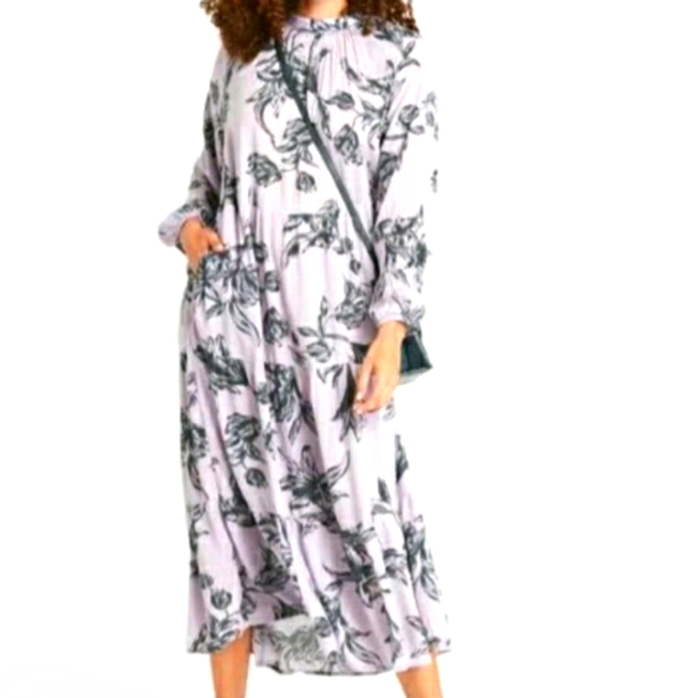 NWT A new day Purple Green Boho Dress Size M